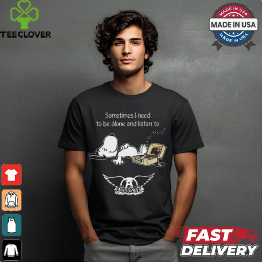 Snoopy Sometimes I Need To Be Alone And Listen To Aerosmith Logo shirt