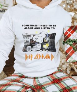 Snoopy Sometimes I Need To Be Alone And Listen To Def Leppard T Shirt