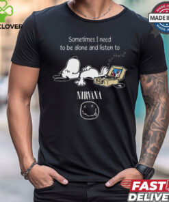 Snoopy Sometimes I Need To Be Alone And Listen To Nirvana Logo shirt