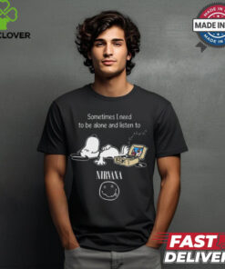 Snoopy Sometimes I Need To Be Alone And Listen To Nirvana Logo shirt
