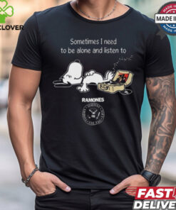 Snoopy Sometimes I Need To Be Alone And Listen To Ramones Logo shirt 1 Snoopy Sometimes I Need To Be Alone And Listen To Ramones Logo shirt