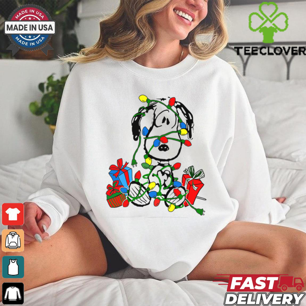 Snoopy Tangled in Christmas Lights shirt Snoopy Tangled in Christmas Lights shirt