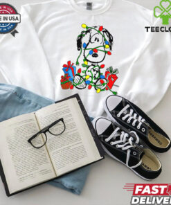 Snoopy Tangled in Christmas Lights shirt