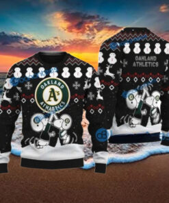 Snoopy Winter Wonderland Oakland Athletics Ugly Christmas Sweater