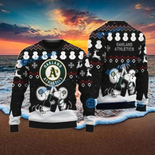 Snoopy Winter Wonderland Oakland Athletics Ugly Christmas Sweater