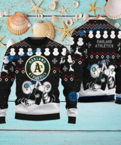 Snoopy Winter Wonderland Oakland Athletics Ugly Christmas Sweater
