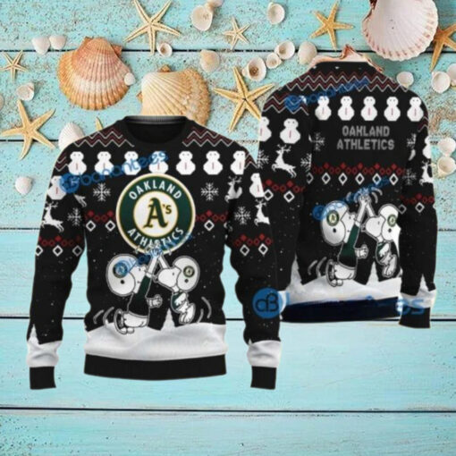 Snoopy Winter Wonderland Oakland Athletics Ugly Christmas Sweater