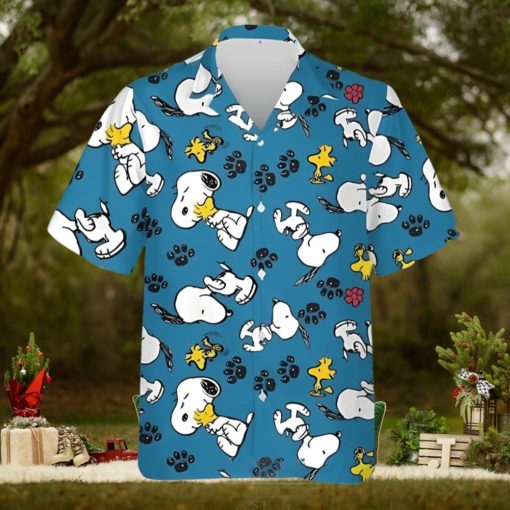 Snoopy With Woodstock Paws Peanuts Funny Hawaii Shirt