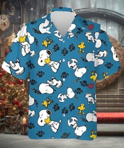 Snoopy With Woodstock Paws Peanuts Funny Hawaii Shirt