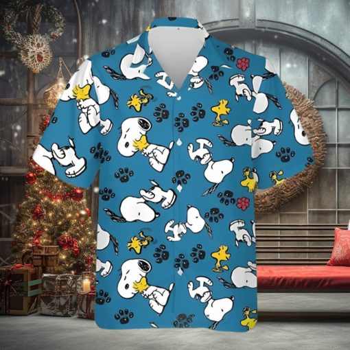 Snoopy With Woodstock Paws Peanuts Funny Hawaii Shirt