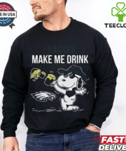 Snoopy Woodstick Make Me Drink Philadelphia Eagles T Shirt
