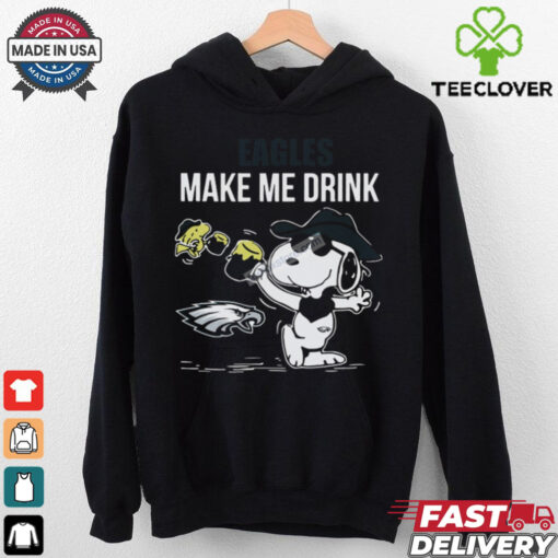 Snoopy Woodstick Make Me Drink Philadelphia Eagles T Shirt