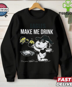 Snoopy Woodstick Make Me Drink Philadelphia Eagles T Shirt