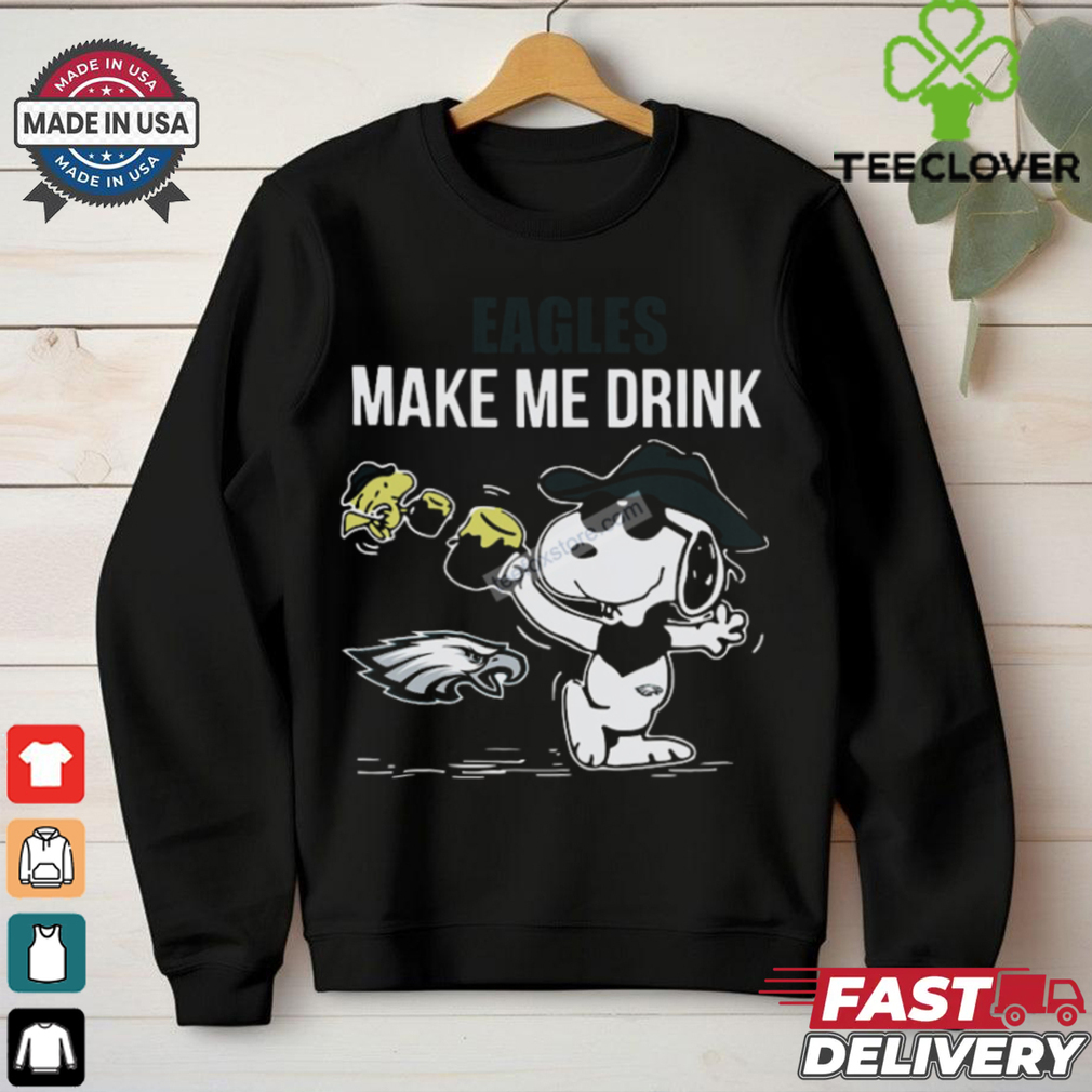 Snoopy Woodstick Make Me Drink Philadelphia Eagles T Shirt Snoopy Woodstick Make Me Drink Philadelphia Eagles T Shirt