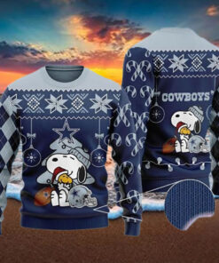 Snoopy Woodstock Dallas Cowboys Christmas Ugly Sweater