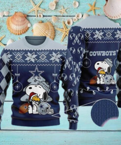 Snoopy Woodstock Dallas Cowboys Christmas Ugly Sweater