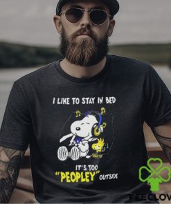 Snoopy Woodstock I Like To Stay In Bed Its Too Peopley Outside Shirt