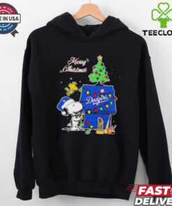 Snoopy Woodstock Merry Christmas Los Angeles Dodgers shirt