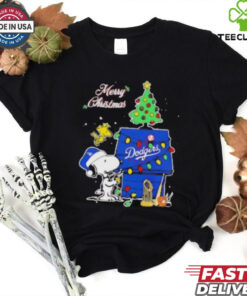Snoopy Woodstock Merry Christmas Los Angeles Dodgers shirt