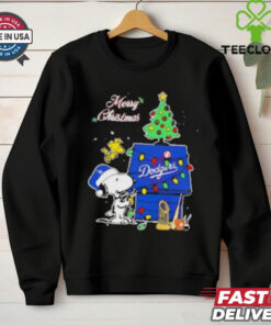 Snoopy Woodstock Merry Christmas Los Angeles Dodgers shirt
