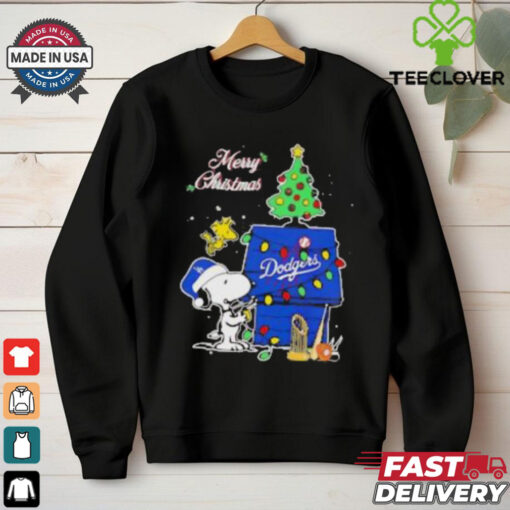 Snoopy Woodstock Merry Christmas Los Angeles Dodgers shirt
