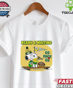 Snoopy Woodstock shirt ready and waiting Green Bay Packers go Packs go shirt for women