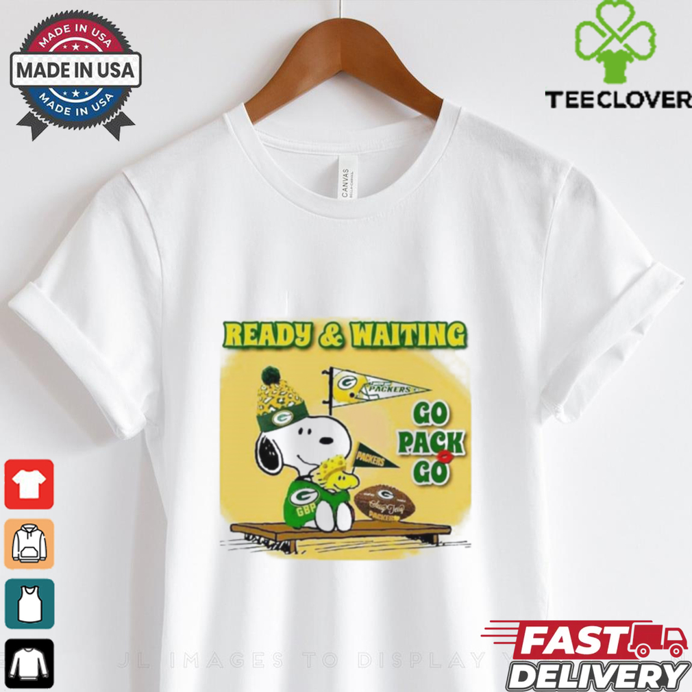 Snoopy Woodstock shirt ready and waiting Green Bay Packers go Packs go shirt for women Snoopy Woodstock shirt ready and waiting Green Bay Packers go Packs go shirt for women
