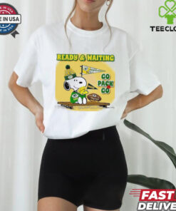 Snoopy Woodstock shirt ready and waiting Green Bay Packers go Packs go shirt for women