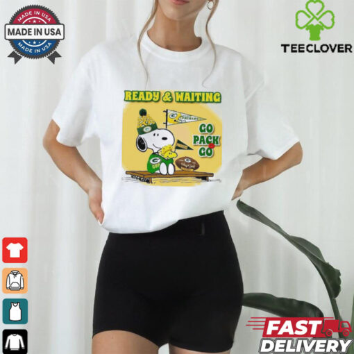 Snoopy Woodstock shirt ready and waiting Green Bay Packers go Packs go shirt for women