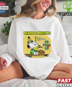 Snoopy Woodstock shirt ready and waiting Green Bay Packers go Packs go shirt for women