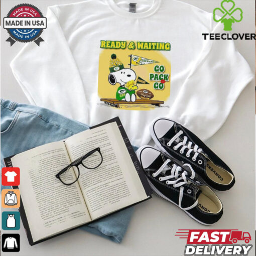 Snoopy Woodstock shirt ready and waiting Green Bay Packers go Packs go shirt for women