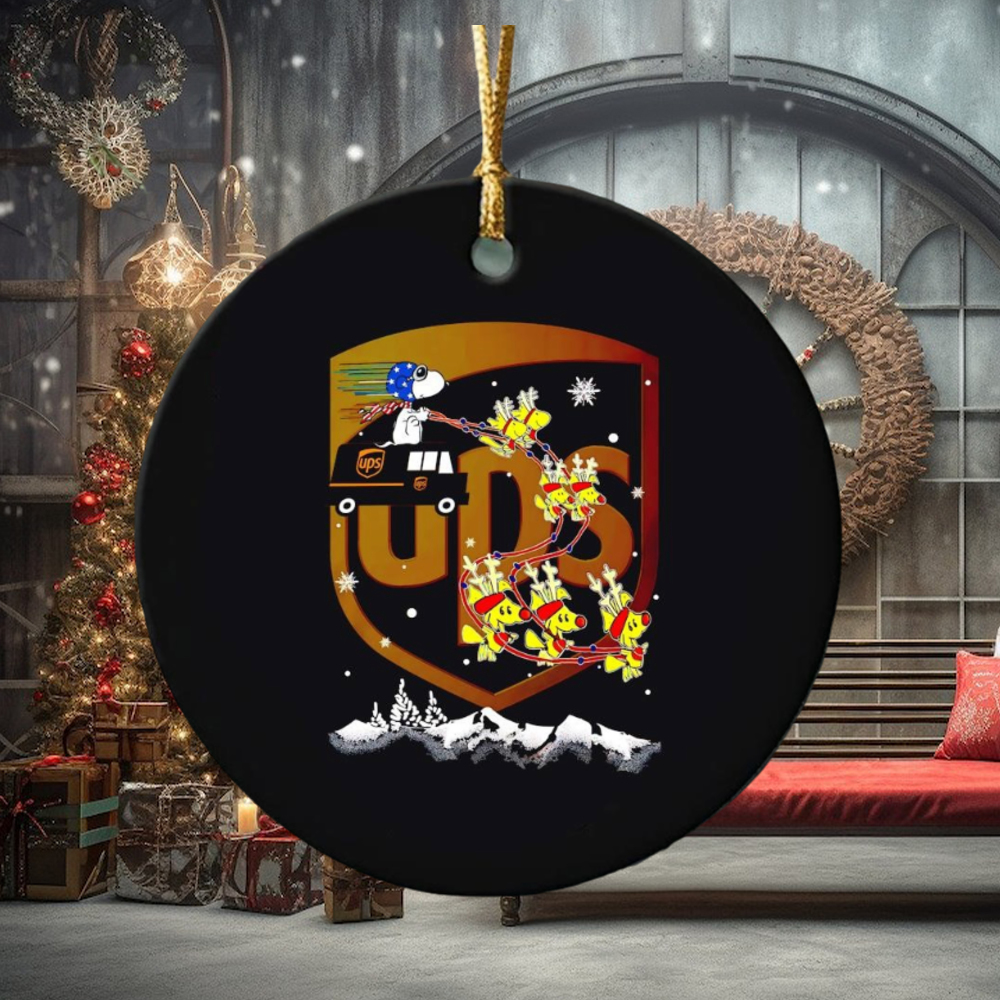 Snoopy Woodstock sleigh United Parcel Service Christmas ornament Snoopy Woodstock sleigh United Parcel Service Christmas ornament