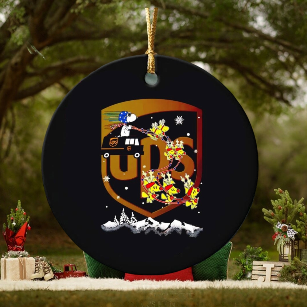 Snoopy Woodstock sleigh United Parcel Service Christmas ornament Snoopy Woodstock sleigh United Parcel Service Christmas ornament