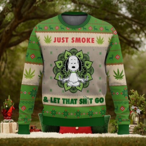 Snoopy Yoga Weed Ugly Christmas Sweater