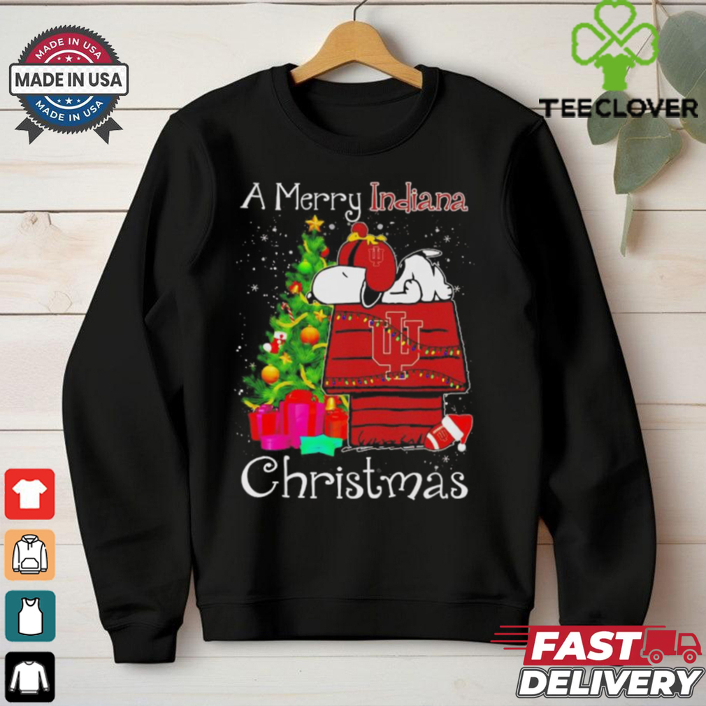 Snoopy a Merry Indiana Hoosiers Christmas shirt Snoopy a Merry Indiana Hoosiers Christmas shirt
