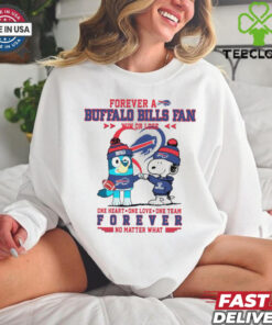Snoopy and Bluey forever a Buffalo Bills fan win or lose shirt