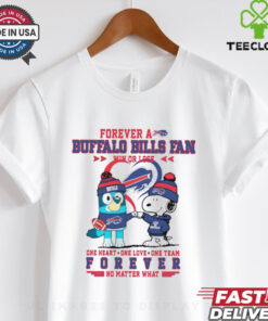 Snoopy and Bluey forever a Buffalo Bills fan win or lose shirt