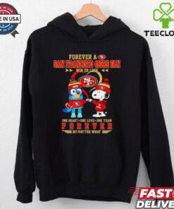Snoopy and Bluey forever a San Francisco 49ers fan win or lose shirt