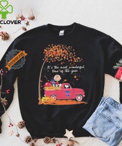 Snoopy and Charlie Brown Driving Car Philadelphia Phillies Fall Is The Most Wonderful Time Of The Year shirt
