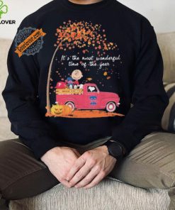 Snoopy and Charlie Brown Driving Car Philadelphia Phillies Fall Is The Most Wonderful Time Of The Year shirt