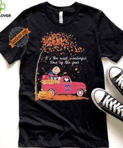 Snoopy and Charlie Brown Driving Car Philadelphia Phillies Fall Is The Most Wonderful Time Of The Year shirt