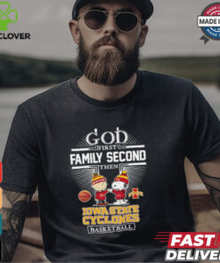 Snoopy and Charlie Brown God First Family Second Then Iowa State Cyclones Basketball shirt