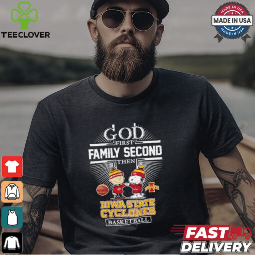 Snoopy and Charlie Brown God First Family Second Then Iowa State Cyclones Basketball shirt
