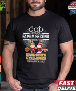 Snoopy and Charlie Brown God First Family Second Then Iowa State Cyclones Basketball shirt