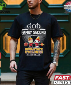 Snoopy and Charlie Brown God First Family Second Then Iowa State Cyclones Basketball shirt