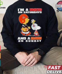 Snoopy and Charlie Brown I’m a Ohio State Buckeyes on saturdays and a Browns on sunday 2024 shirt