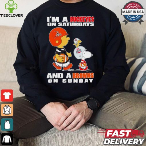 Snoopy and Charlie Brown I’m a Ohio State Buckeyes on saturdays and a Browns on sunday 2024 shirt