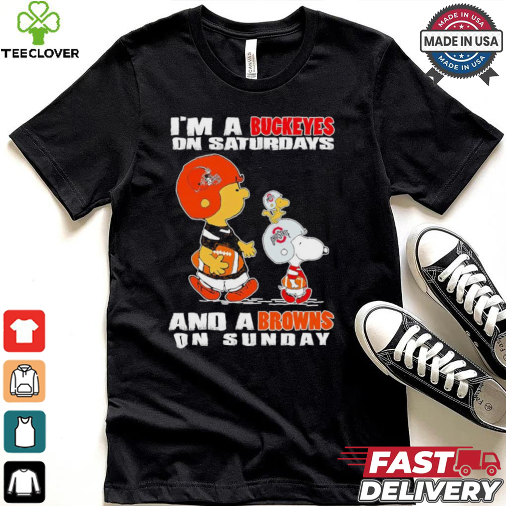 Snoopy and Charlie Brown I’m a Ohio State Buckeyes on saturdays and a Browns on sunday 2024 shirt Snoopy and Charlie Brown I’m a Ohio State Buckeyes on saturdays and a Browns on sunday 2024 shirt