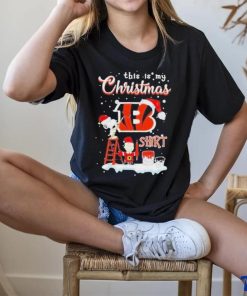 Snoopy and Charlie Brown NFL Cincinnati Bengals This Is My Christmas T Shirt