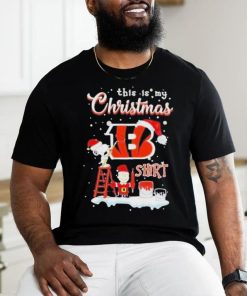 Snoopy and Charlie Brown NFL Cincinnati Bengals This Is My Christmas T Shirt